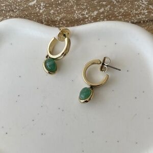 Ana luisa jade hoop earings gold vermeil